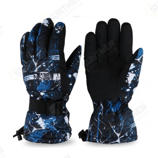 Woman and Man Waterproof Flannel Skiing Gloves Outdoor Camping Hiking Climbing Winter Warm Gloves Sports Gloves