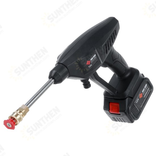 100-240V 12V/25V Cordless Pressure Cleaner Car Washer & Water Hose Nozzle Outdoor+2 Battery