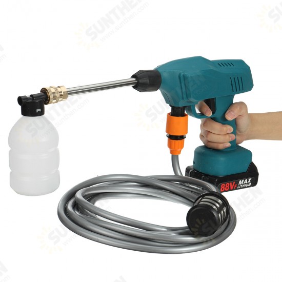 1200W 88VF Portable Cordless Car Washer High Pressure Car Household Washer Cleaner Guns Pumps Tool Fit Makita