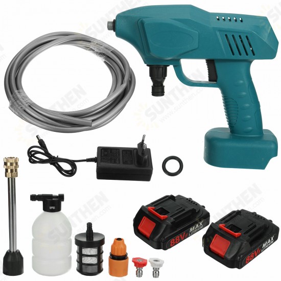 1200W 88VF Portable Cordless Car Washer High Pressure Car Household Washer Cleaner Guns Pumps Tool Fit Makita