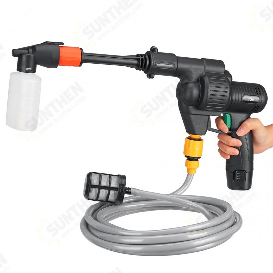 12V 200W 20Bar Cordless High Pressure Washer Water Spray Guns Car Washing Machine Cleaner W/ 1/2pcs Battery