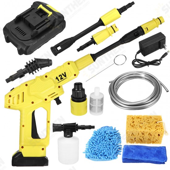 12V/24V High Pressure Car Washing Machine Wireless Rechargeable Car Washer Guns W/ 1pc Battery