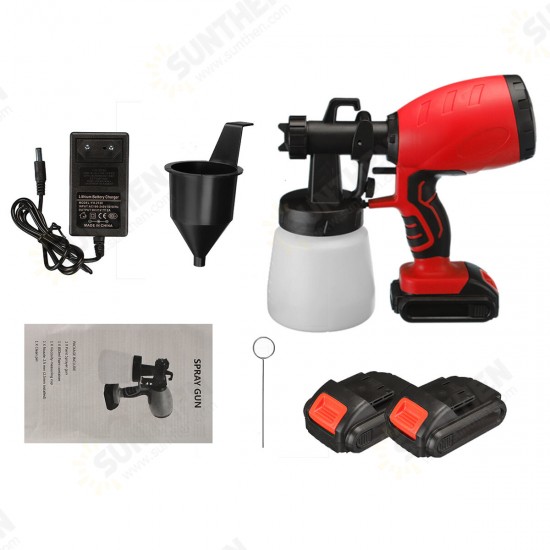 18V 800ML Electric Spray Guns Household Paint Sprayer W/ 1/2 Battery Regulation High Power Sprayer