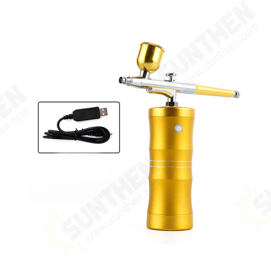 1PCS Black/Gold/Rose gold/Red Handheld Portable Electric High Pressure Nano Household Spray Water Spray Gun 0.3 Mm Mini Air Compressor Kit Air Brush Paint Spray Gun