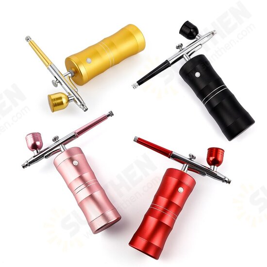 1PCS Black/Gold/Rose gold/Red Handheld Portable Electric High Pressure Nano Household Spray Water Spray Gun 0.3 Mm Mini Air Compressor Kit Air Brush Paint Spray Gun