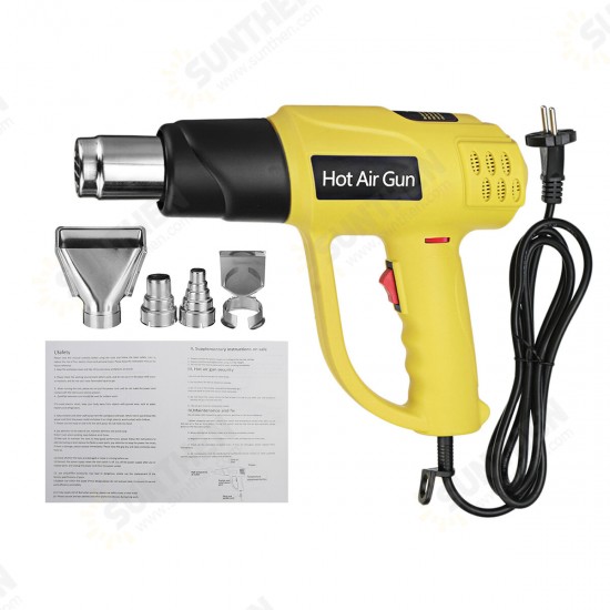 2000W Hot Air Heat Display Hot Air Gun Kit Electric Heat Guns With 4 Nozzles Stepless Speed Regulated