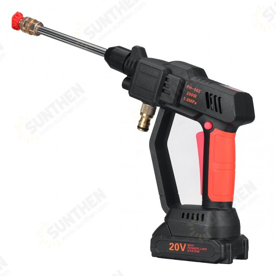 200W Cordless High Pressure Spayer Guns portable Car Washer Vehicle Cleaning Tool W/ 1/2 Battery