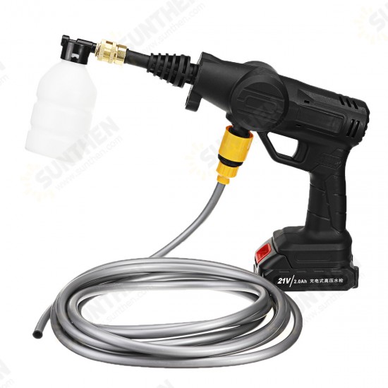 21V Cordless High Pressure Washer Car Washing Machine Garden Agriculture Water Spray Guns W/ 1/2 Battery