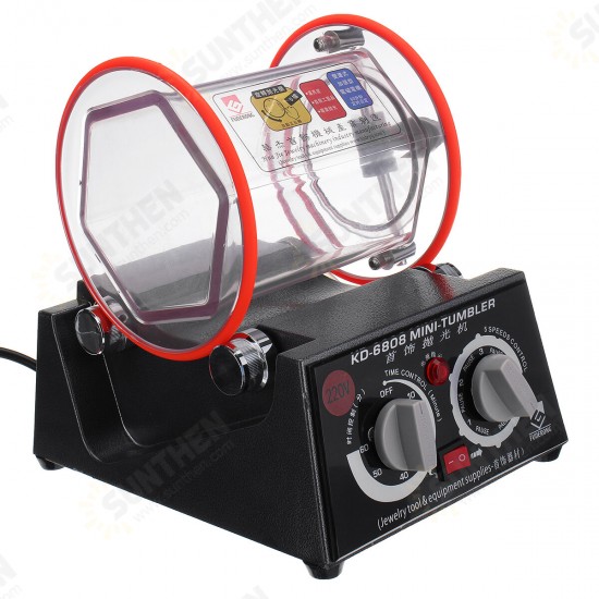 220V Rotary Tumbler Jewelry Polisher Machine Polishing Bead Cleaner Jewelry