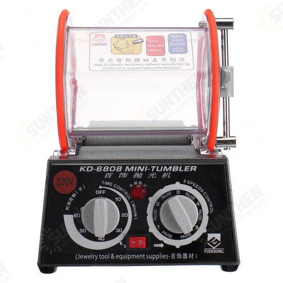 220V Rotary Tumbler Jewelry Polisher Machine Polishing Bead Cleaner Jewelry