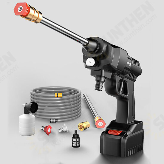 300W/500W High Power Car Washing Guns Wireless Rechargeable Car Washer High-pressure Water Pump W/ 1pc Battery UK Plug