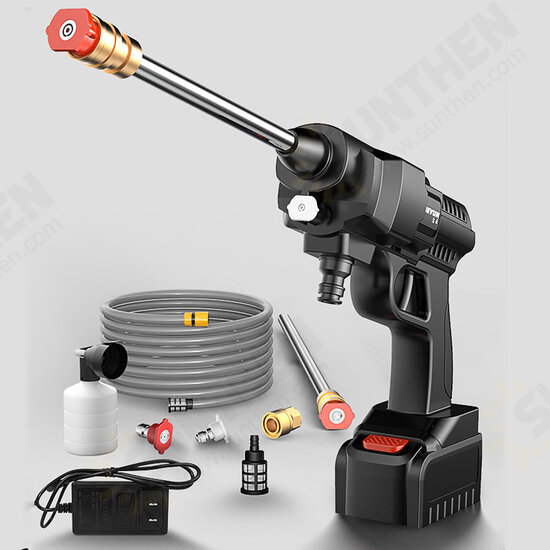 300W/500W High Power Car Washing Guns Wireless Rechargeable Car Washer High-pressure Water Pump W/ 1pc Battery US Plug