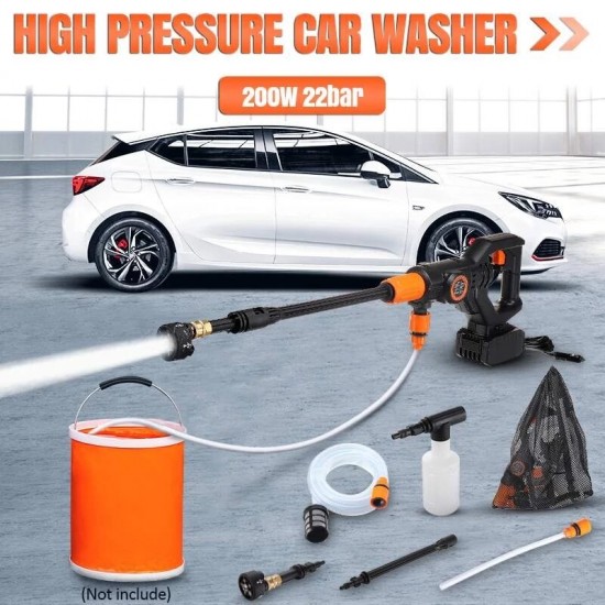 319PSI 4000mAh Cordless Power Washer High Pressure Car Washer Guns Auto Spray Garden Water Jet Cleaning Tools Portable Cleaner