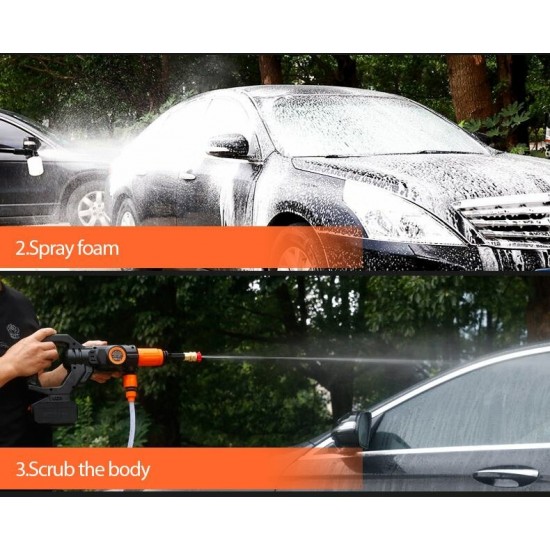 319PSI 4000mAh Cordless Power Washer High Pressure Car Washer Guns Auto Spray Garden Water Jet Cleaning Tools Portable Cleaner