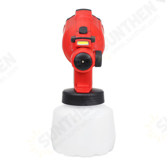 550W Cordless Electric Spray Guns 800ML Lighting Paint Sprayer Wood Wall Fences Painting Tool W/ Battery