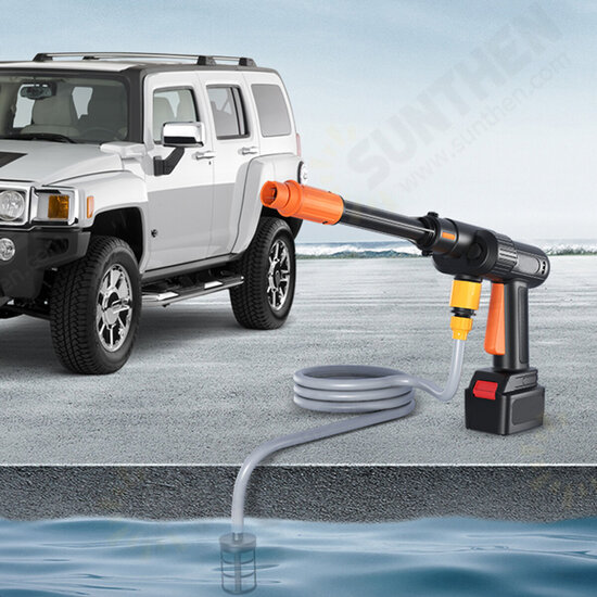 600W Cordless Electric High Pressure Car Wash Water Spray Cleaner Portable Car Washer Washing Machine Spray Foam Nozzle