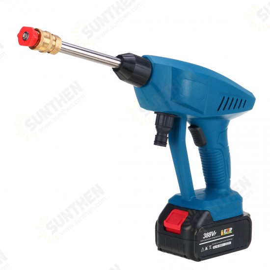 600W High Pressure Car Power Washer W/ 2Pcs Battery Spray Guns Wand Lance Nozzle Tips Hose Kit