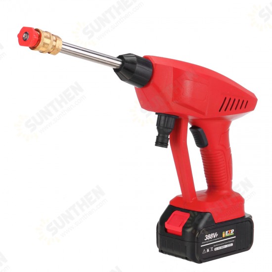 600W High Pressure Car Power Washer W/ 2Pcs Battery Spray Guns Wand Lance Nozzle Tips Hose Kit