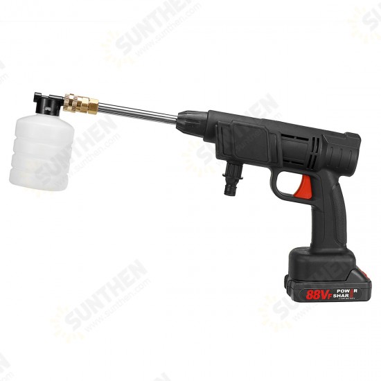 88VF Cordless High Pressure Washer Car Washing Machine Water Spayer Guns Vehicle Cleaning Tool W/ None/1/2 Battery