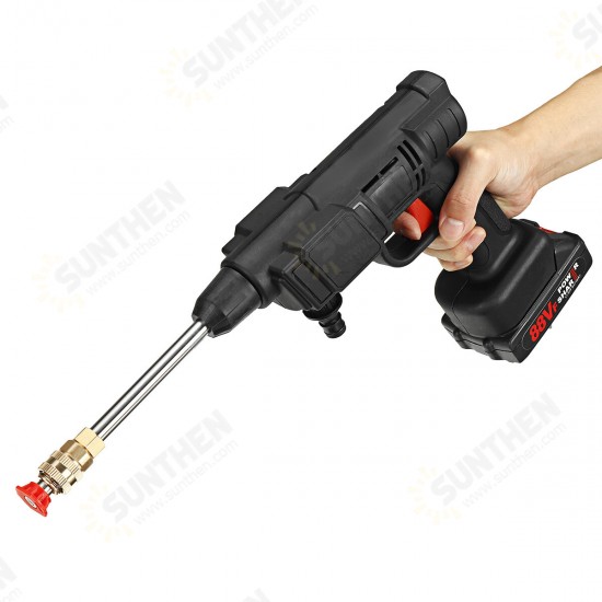 88VF Cordless High Pressure Washer Car Washing Machine Water Spayer Guns Vehicle Cleaning Tool W/ None/1/2 Battery