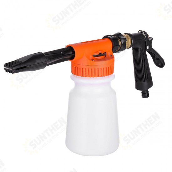 Car Foam Gun Foam and Adjustable Car Wash Sprayer with Adjustment Ratio Dial Foam Sprayer Fit Garden Hose for Car Home Cleaning and Garden Use 0.23 Gallon Bottom