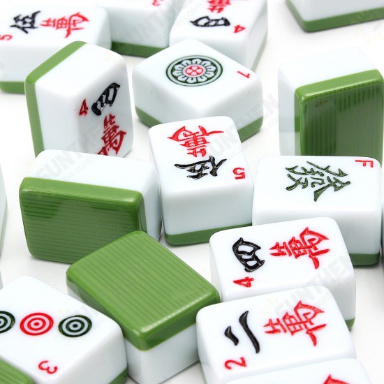 Portable Vintage Collection Chinese Mahjong Rare Game 144 Tiles Mah-Jong Set