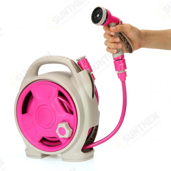 Portable Watering Irrigation Garden Water Spray Car Washing Hose Pipe Reel