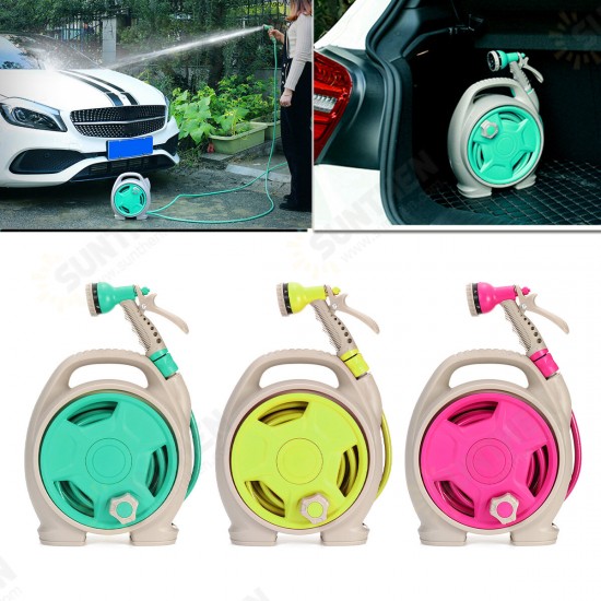 Portable Watering Irrigation Garden Water Spray Car Washing Hose Pipe Reel