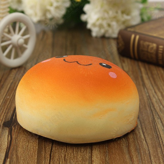 10CM Cute Smiling Expression Kawaii Squishy Bread Keychain Bag Phone Charm Strap