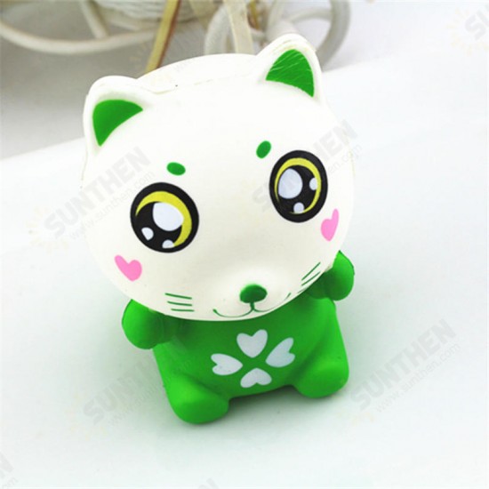 11.5cm PU Corful Green Cat Slow Rising Squishy Decompression Toys With Original Packaging