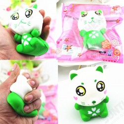 11.5cm PU Corful Green Cat Slow Rising Squishy Decompression Toys With Original Packaging