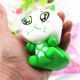 11.5cm PU Corful Green Cat Slow Rising Squishy Decompression Toys With Original Packaging