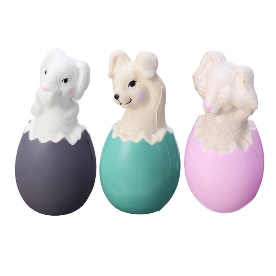 13CM Squishy Rabbit Bunny Eggs With Fancy Bag Christmas Gift Squeeze Toy