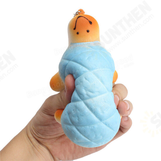 13cm Soft Kawaii Cute little Turtle Phone Bread Bun Squishy Charms With Rope Random Color