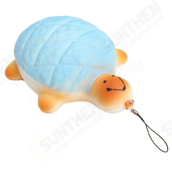 13cm Soft Kawaii Cute little Turtle Phone Bread Bun Squishy Charms With Rope Random Color