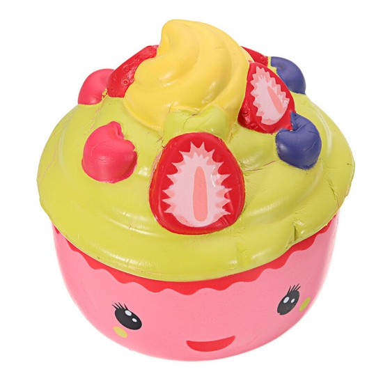 2PCS Squishy Ice Cream Strawberry Fruit Cup Cake Slow Rising Original Packaging Gift