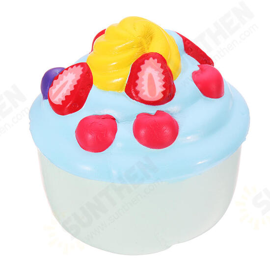 2PCS Squishy Ice Cream Strawberry Fruit Cup Cake Slow Rising Original Packaging Gift