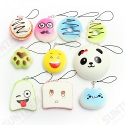 Kawaii 10Pcs Exquisite Squishy Random Charm Soft Panda/Bread/Cake/Buns Phone Straps Toys Decor Kawaii 10Pcs Exquisite Squishy Random Charm Soft Panda/Bread/Cake/Buns Phone Straps Toys Decor