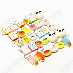 Kawaii 10Pcs Exquisite Squishy Random Charm Soft Panda/Bread/Cake/Buns Phone Straps Toys Decor Kawaii 10Pcs Exquisite Squishy Random Charm Soft Panda/Bread/Cake/Buns Phone Straps Toys Decor