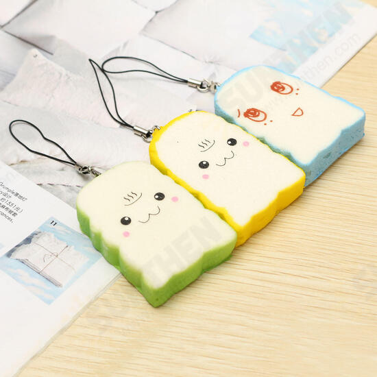 Kawaii 10Pcs Exquisite Squishy Random Charm Soft Panda/Bread/Cake/Buns Phone Straps Toys Decor