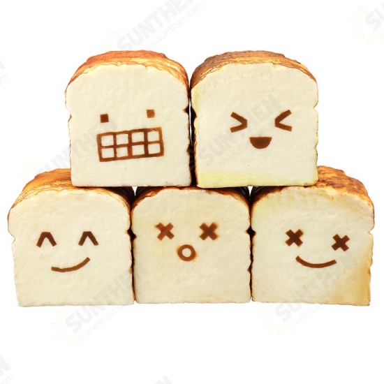 Bread Squishy Toast 8CM Funny Expressions Jumbo Gift Collection With Packaging