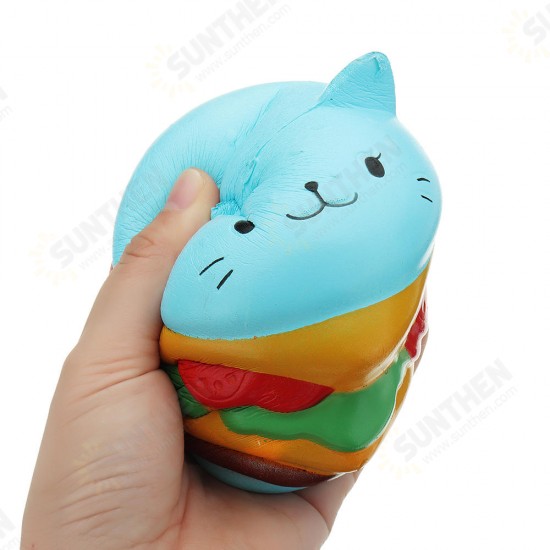 Burger Cat Squishy 10.5*9.5 CM Slow Rising Collection Gift Soft Fun Animal Toy