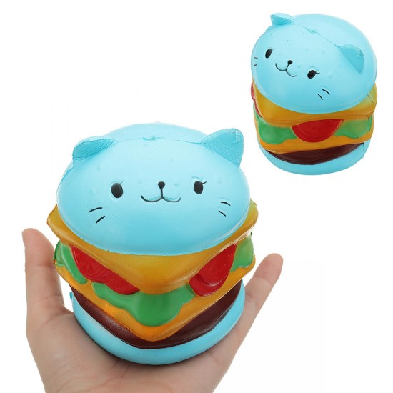 Burger Cat Squishy 10.5*9.5 CM Slow Rising Collection Gift Soft Fun Animal Toy