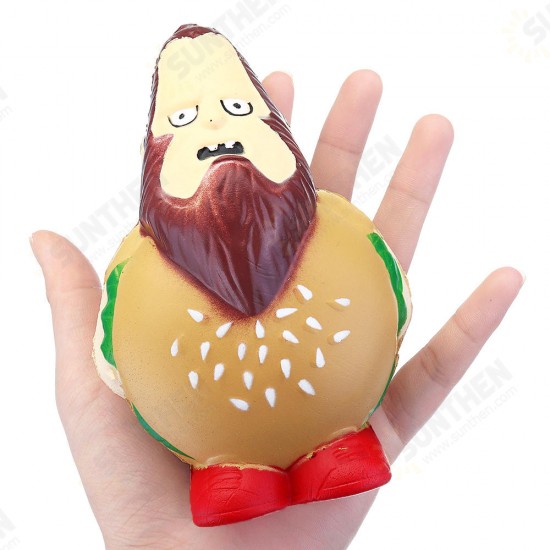 Burger Man Squishy 12.5CM Hamburger Funny Jumbo Slow Rising Rebound Toys With Packaging