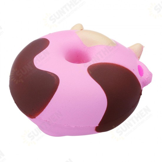 Cartoon Cow Donut Cake Squishy 8CM Slow Rising With Packaging Collection Gift Soft Toy