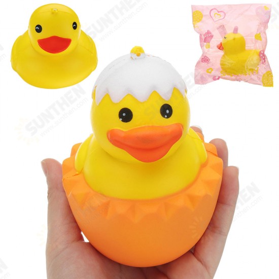 Cartoon Yellow Duck Squishy 9.5*8CM Slow Rising With Packaging Collection Gift Soft Toy