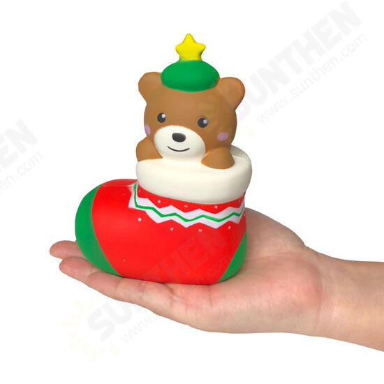 Christmas Gift Squishy Footwear Bear 13.5CM Cute Decoration Collection With Packaging