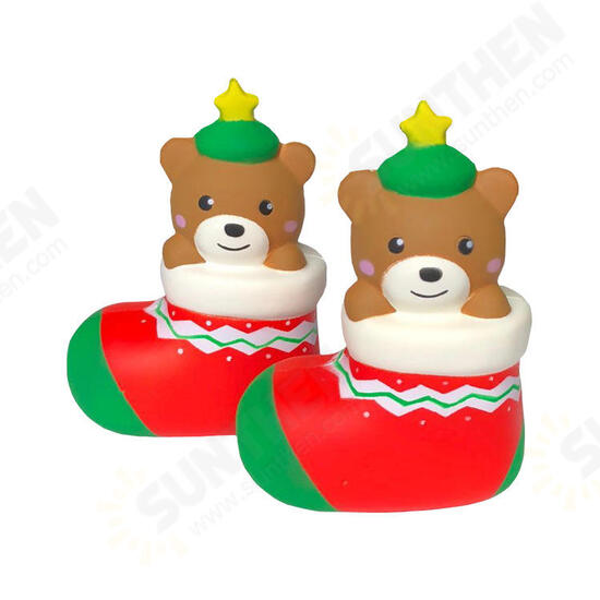 Christmas Gift Squishy Footwear Bear 13.5CM Cute Decoration Collection With Packaging