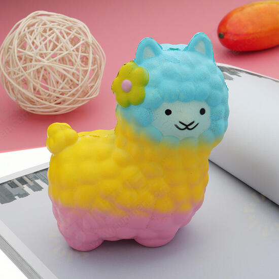 Colorful Alpacas Squishy 18*14CM Slow Rising Collection Gift Soft Toy