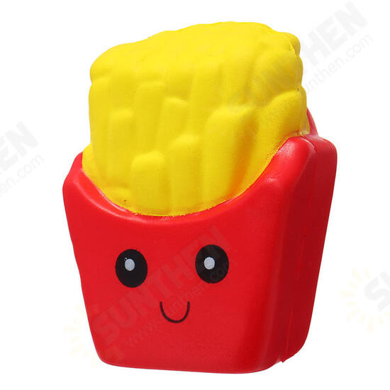 Cute Face Emoji French Fries Squishy 10CM Slow Rising Straps Pendant Soft Squeeze Scented Bread Toy